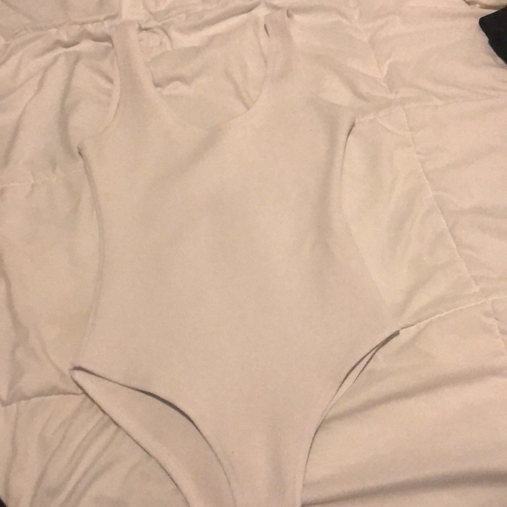 White ribbed bodysuit